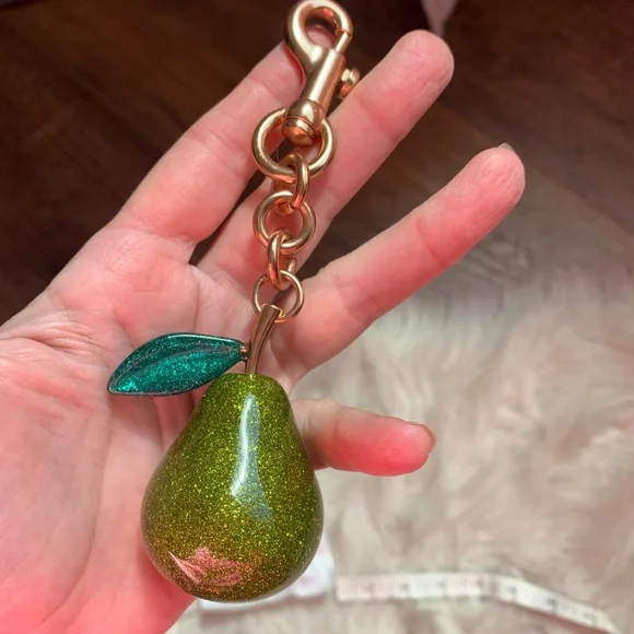 Glittery Pear with Leaf Bag Charm - Picture 5 of 10